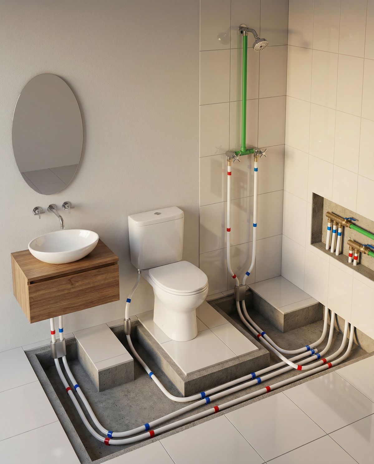 Plumbing rough-in inspection bathroom Spring TX