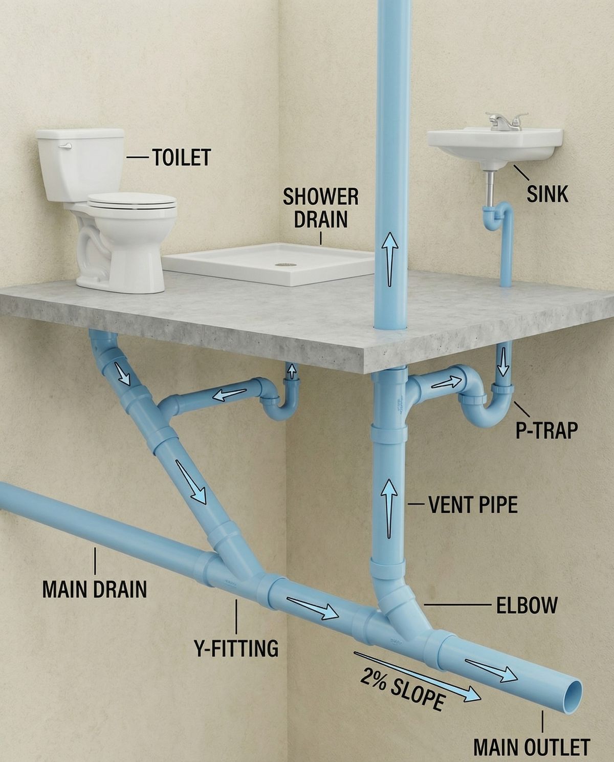 Bathroom plumbing code requirements Spring TX