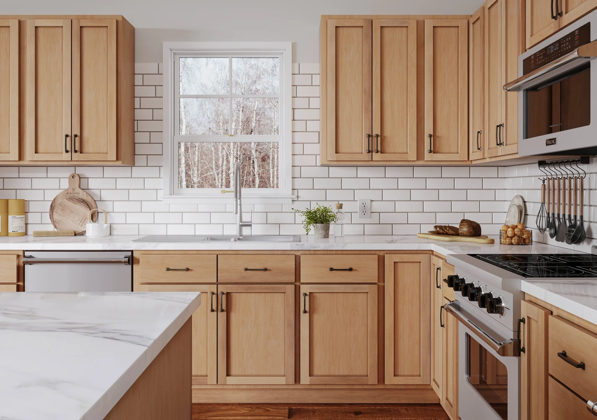 Solid wood kitchen cabinet fronts for durability