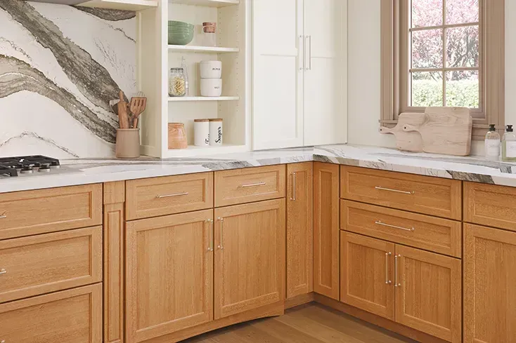 Woodlands kitchen with natural wood cabinets