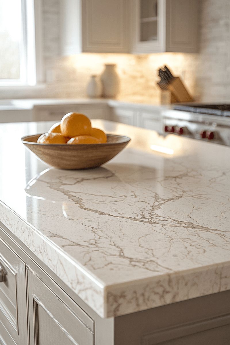 White granite countertop in Texas 2026 remodel