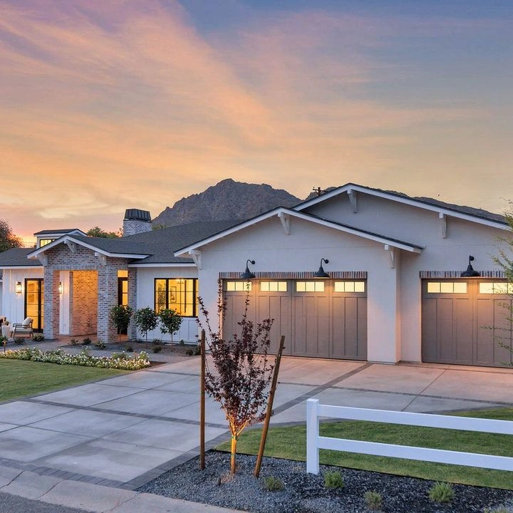 Mixed Material Exterior with Stone, Wood, and Stucco