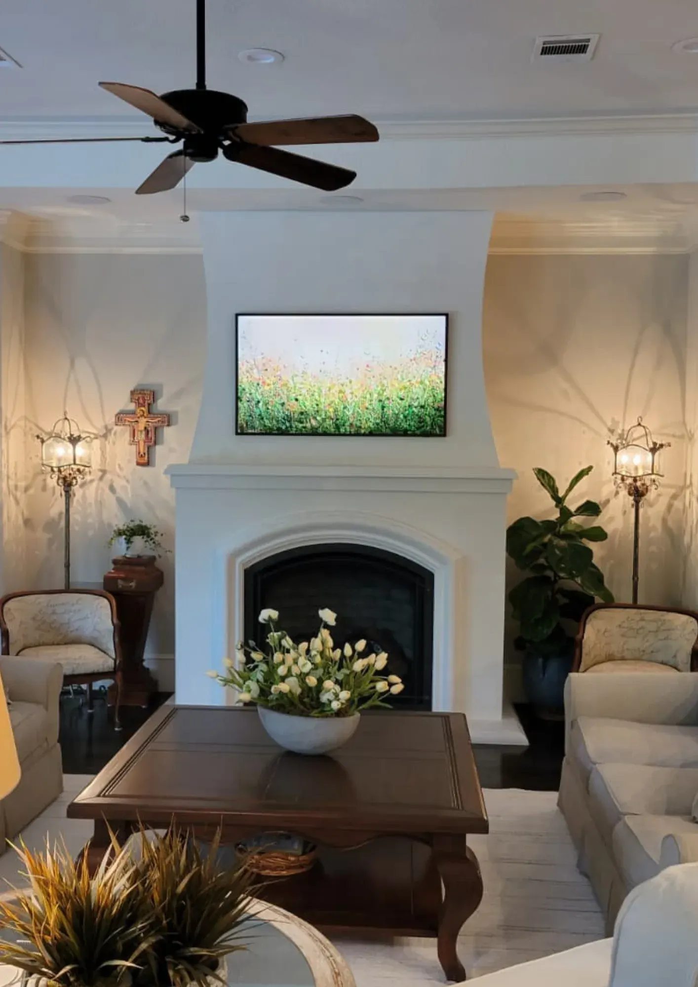 Woodlands fireplace completed focus