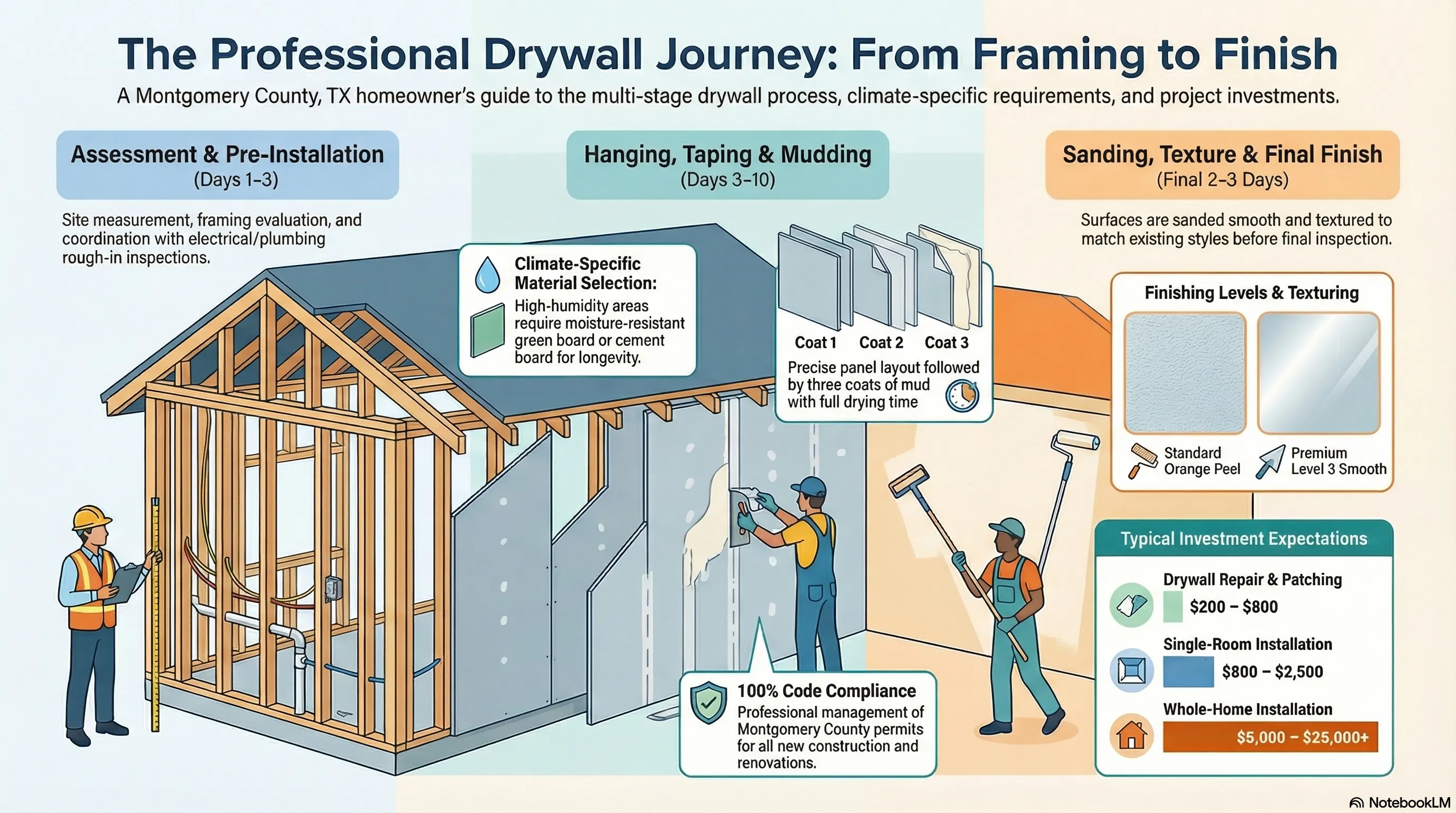 Drywall Installation Services in Montgomery County, Texas