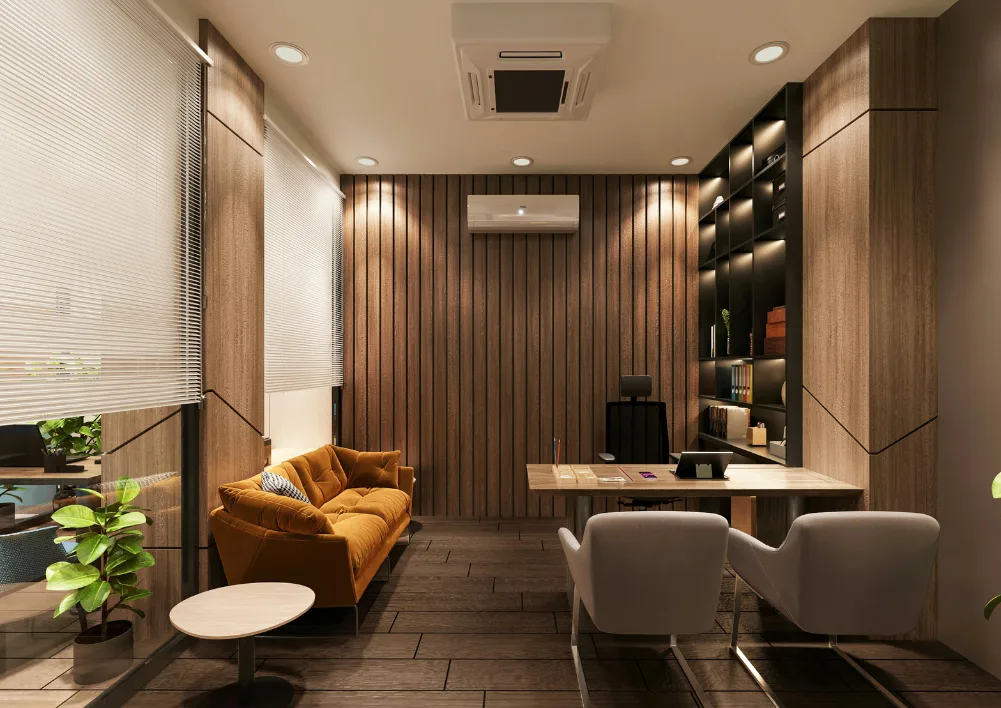 Custom Home Office with Cable Management