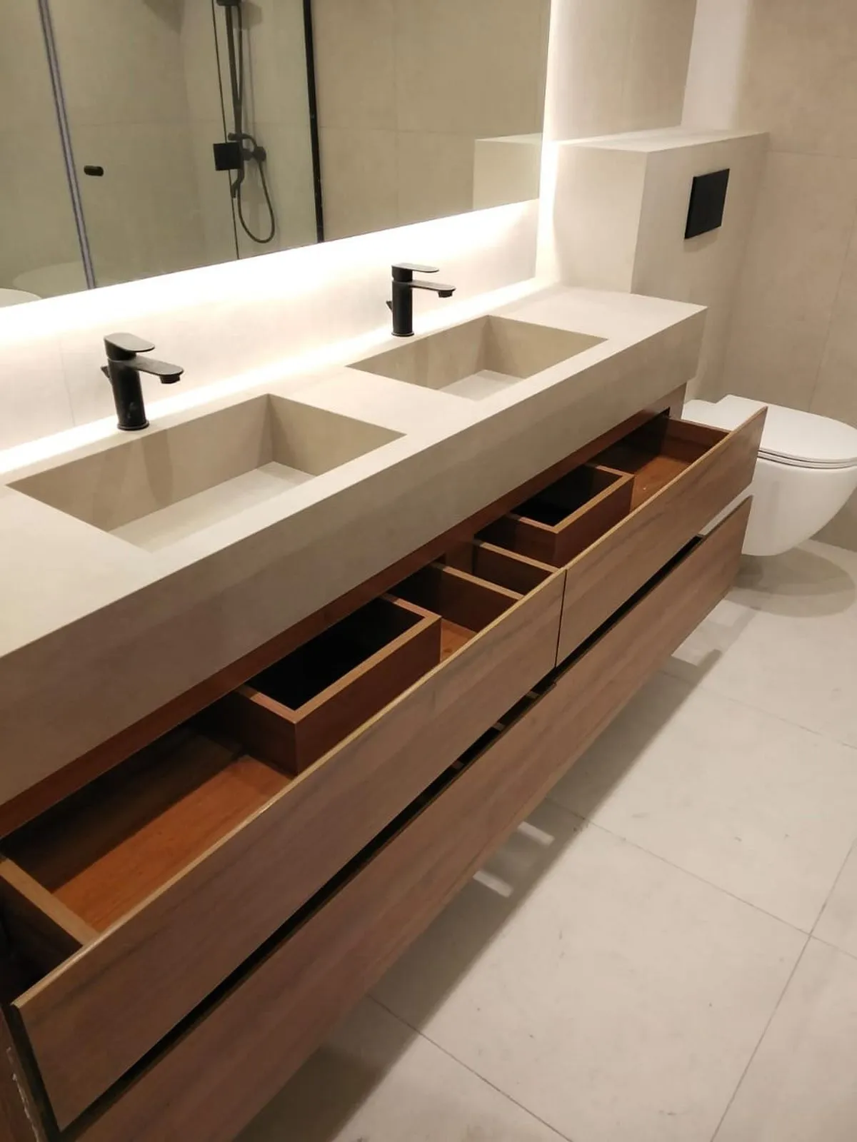 Custom vs Stock Vanity Comparison in Spring Branch, Texas