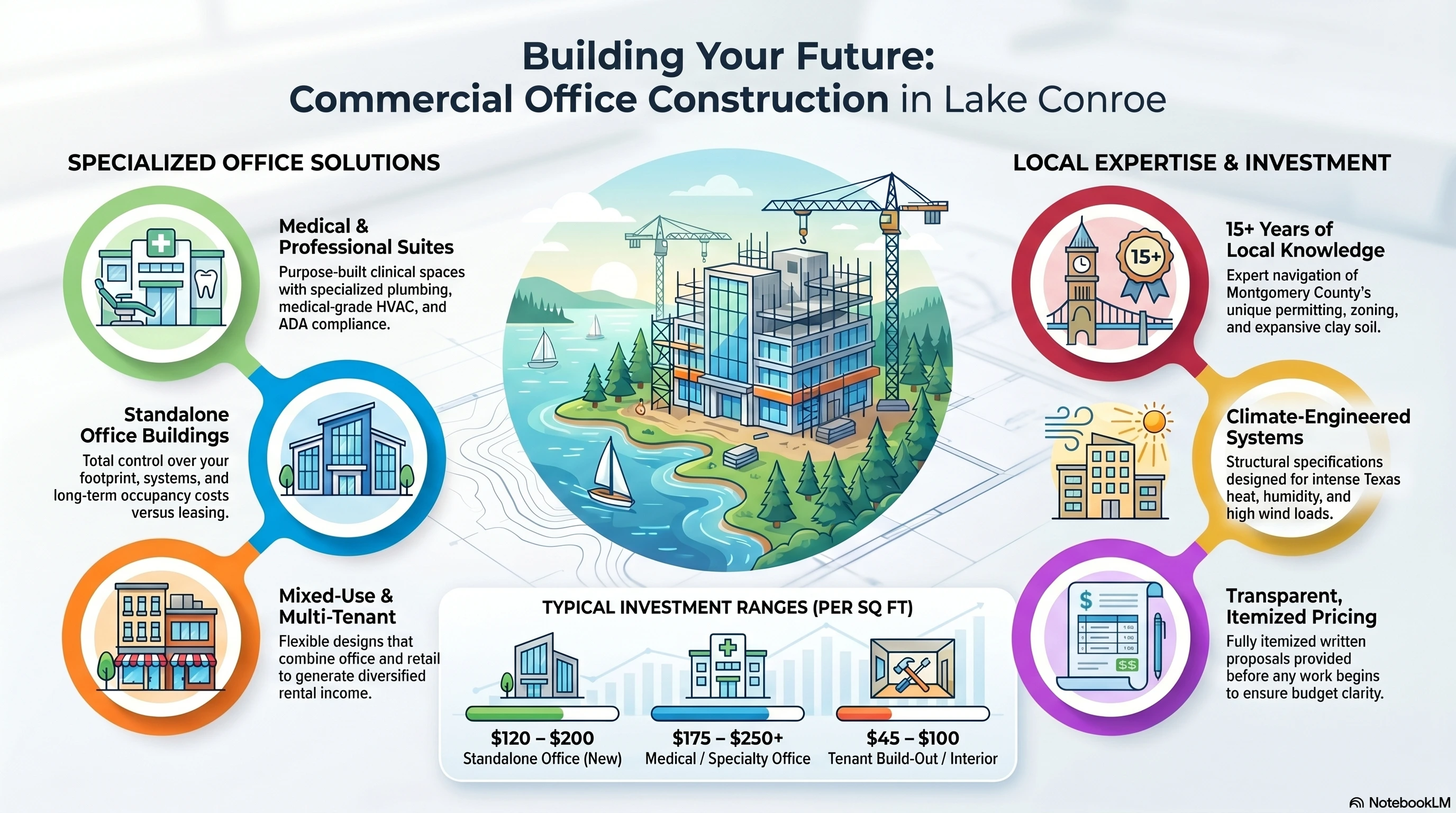 Office Building Construction Services in Lake Conroe, Texas