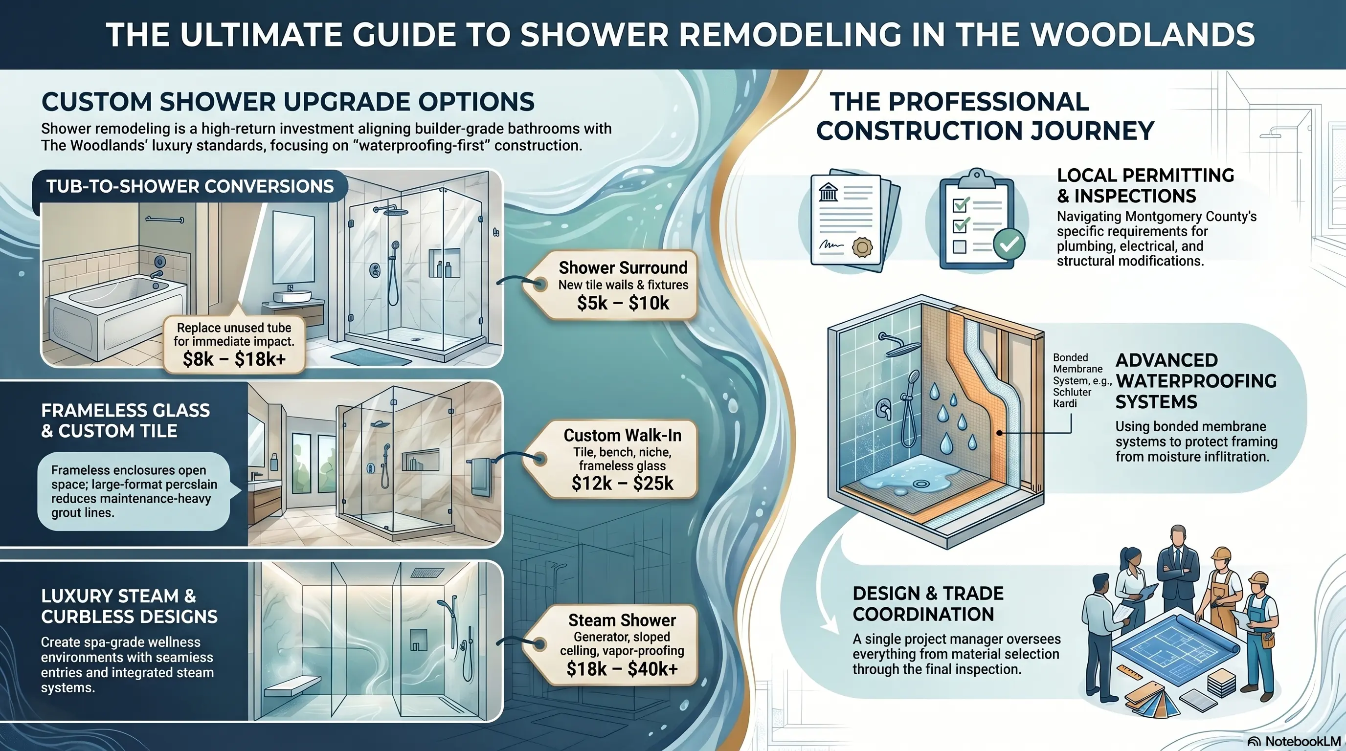 Shower Remodeling Services in The Woodlands, Texas
